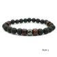 8mm Volcanic Stone Bracelet for Men Lava Wooden Beads Bracelet Tibetan Buddha Male Wrist Chain Jewelry Handmade Elastic Bracelet