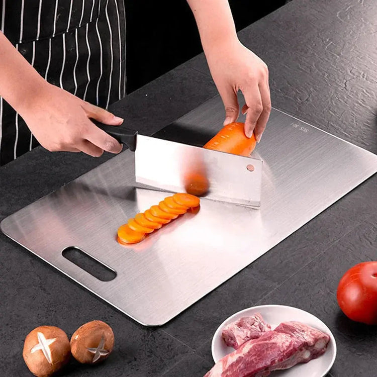 316 Stainless Steel Panel and Chopping Board Kitchen Household Thickened Double Sided Cutting Board Block Kneading Dough Boards - HASHTAG