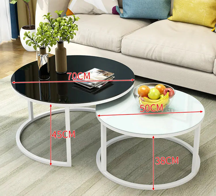 Simple Home Balcony Round Coffee Table - HASHTAG