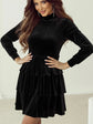 Solid-color High-waist Dress Women&