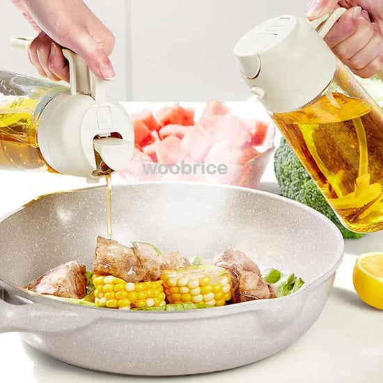 2in1 Kitchen Spray Oil Dispenser Oil Sprayer Polisher or Oil Brush for Air Fryer Salad Grilling Roasting Cooking Kitchen Acceeso - HASHTAG
