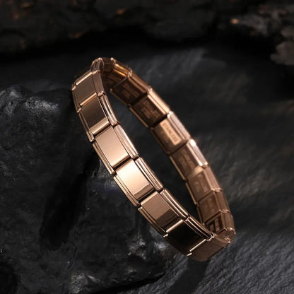 Trendy Square Italy Stainless Steel Bracelets For Women Men HipHop Metal Italian Modules Stretchable Gift Birthday Party Jewelry - My Hashtag Shop