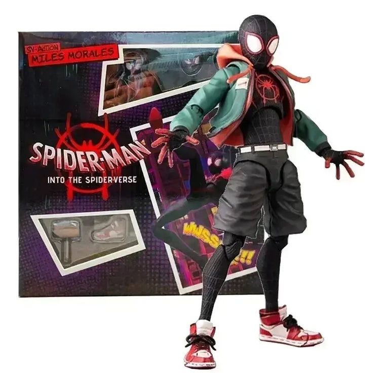 Spiderman Gwen Peter Action Figure Anime Spider-Verse Collection Sentinel Miles Morales Figures Children&