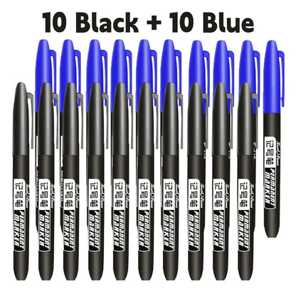 6 PCS Permanent Marker Pen Manga Drawing Markers Black Blue Red Waterproof Ink Sketch Pens Stationery Art School Supplies - HASHTAG
