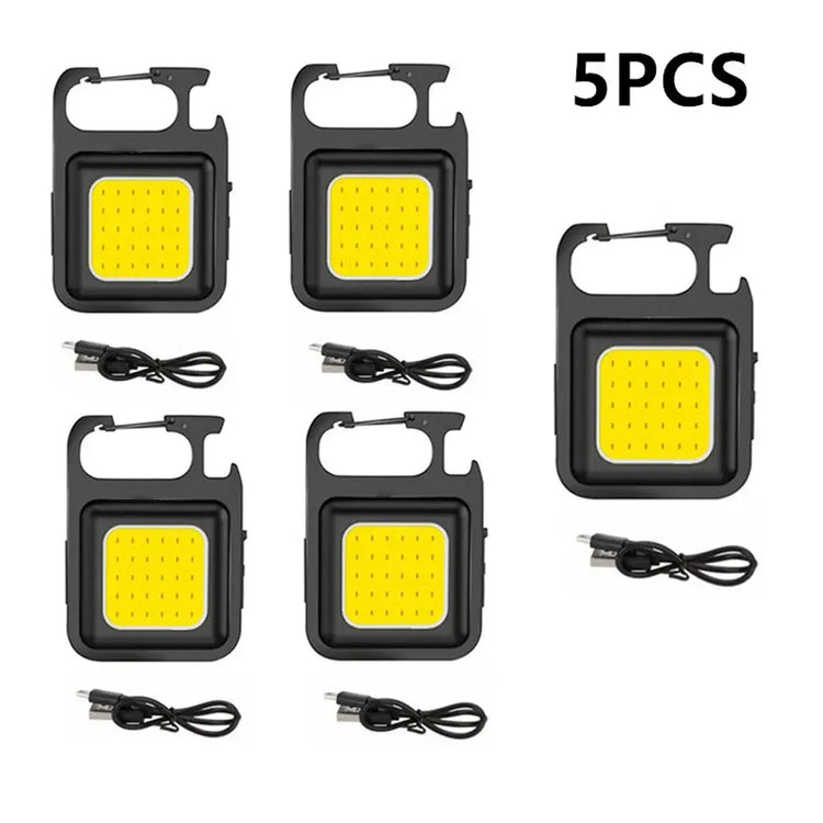 Super Bright Mini COB Keychain Portable light Flashlight Charging Lamp Camping Lights with Magnet 4 Lighting Modes Forwork Light - HASHTAG