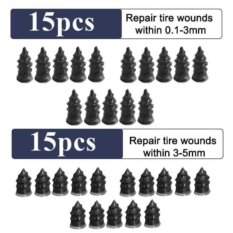 10/30Pcs Car Tyre Repair Rubber Nail Set Universal Car Motorcycle Tyre Repair Nails Truck Scooter Bike Tire Puncture Repair Tool - HASHTAG