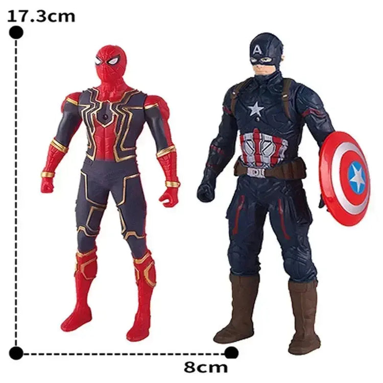 17 Cm Children Toys Marvel Anime Figures Spiderman Hulk Action Figure Iron Man Cartoon Kids Toy Christmas Gift Glow Doll Hobbies - HASHTAG