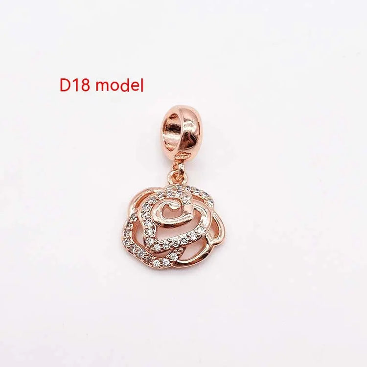 14K Gold Copper Plating Large Hole Spacer Bead Pendant Charms Liebe - Making Life Easier
