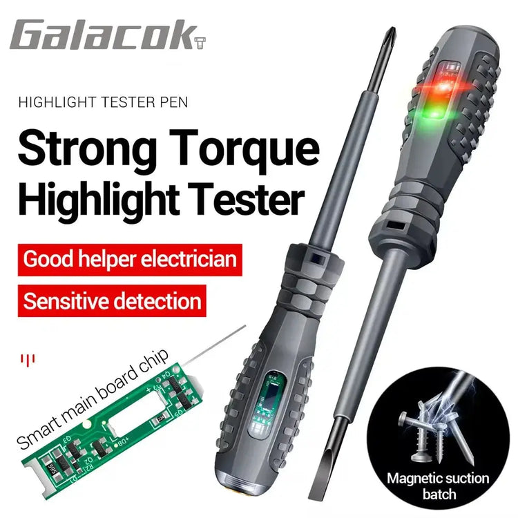 Multifunctional Electrician Test Screwdriver AC Non-contact Induction Test Pen Voltage Tester 70-600V Rosso Verde Induction Lights HASHTAG