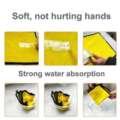 1/2/6pcs Microfiber Cleaning Towel Thicken Soft Drying Cloth Car Body Washing Towels Double Layer Clean Rags Car Accessories HASHTAG