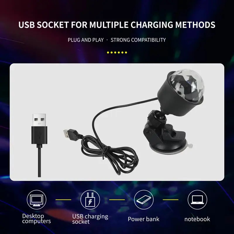 7 Colors Strobe Light Sound Activated Stage with Remote Control Disco Ball Lamps for Home Room Parties Kids Birthday Wedding Bar