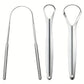3pcs Stainless Steel Tongue Scraper U-shaped Metal Fresh Breath Cleaning Coated Tongue Toothbrush Oral Hygiene Care Tools HASHTAG