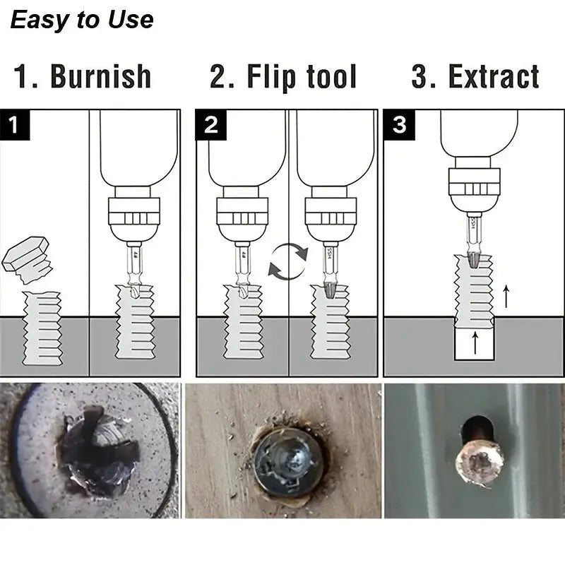 Damaged Screw Extractor Set HSS Drill Bit Stripped Broken Remover Small Easily Quickly Take Out Kit Easy Demolition Power Tools - HASHTAG