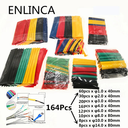 127-750pcs Heat-shrink Tubing Thermoresistant Tube Heat Shrink Wrapping Kit Electrical Connection Wire Cable Insulation Sleeving - HASHTAG