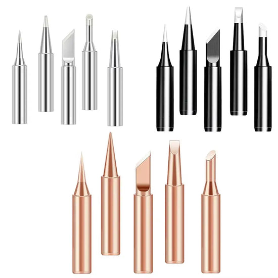 5Pcs I+B+K+2.4D+3C Soldering Iron Pure Copper 900M Soldering Iron Head Set inside Hot Bare Copper Electric Soldering Iron Tip