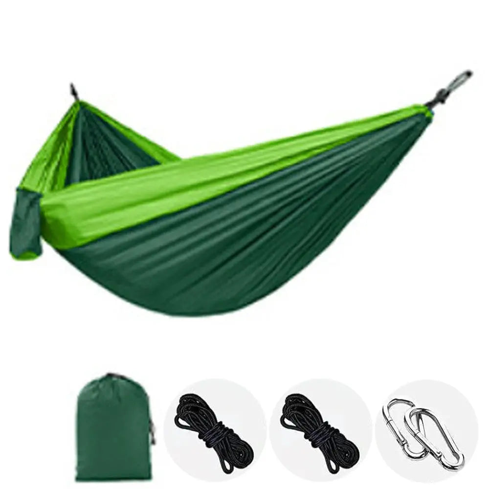 Outdoor Single Person Camping Hammock With Nylon Color Matching Hammock High Strength Parachute Fabric Portable Hanging Bed HASHTAG