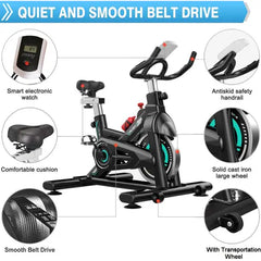 Indoor Stationary Exercise Cycling Training Bike for Home Lilac Milo