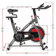 Indoor Cycling Bike 4-Way Adjustable Handlebar & Seat LCD Monitor Teal Simba