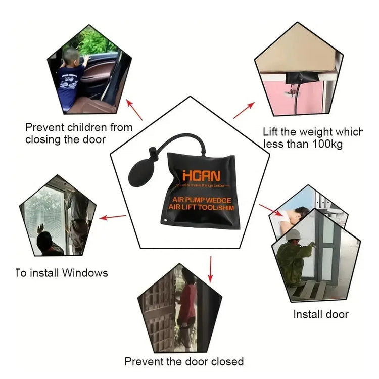 Air Pump Wedges Inflatable Airbag For Door Windows Car Powerful Installation Alignment Repair Tool Door Window Installation - HASHTAG