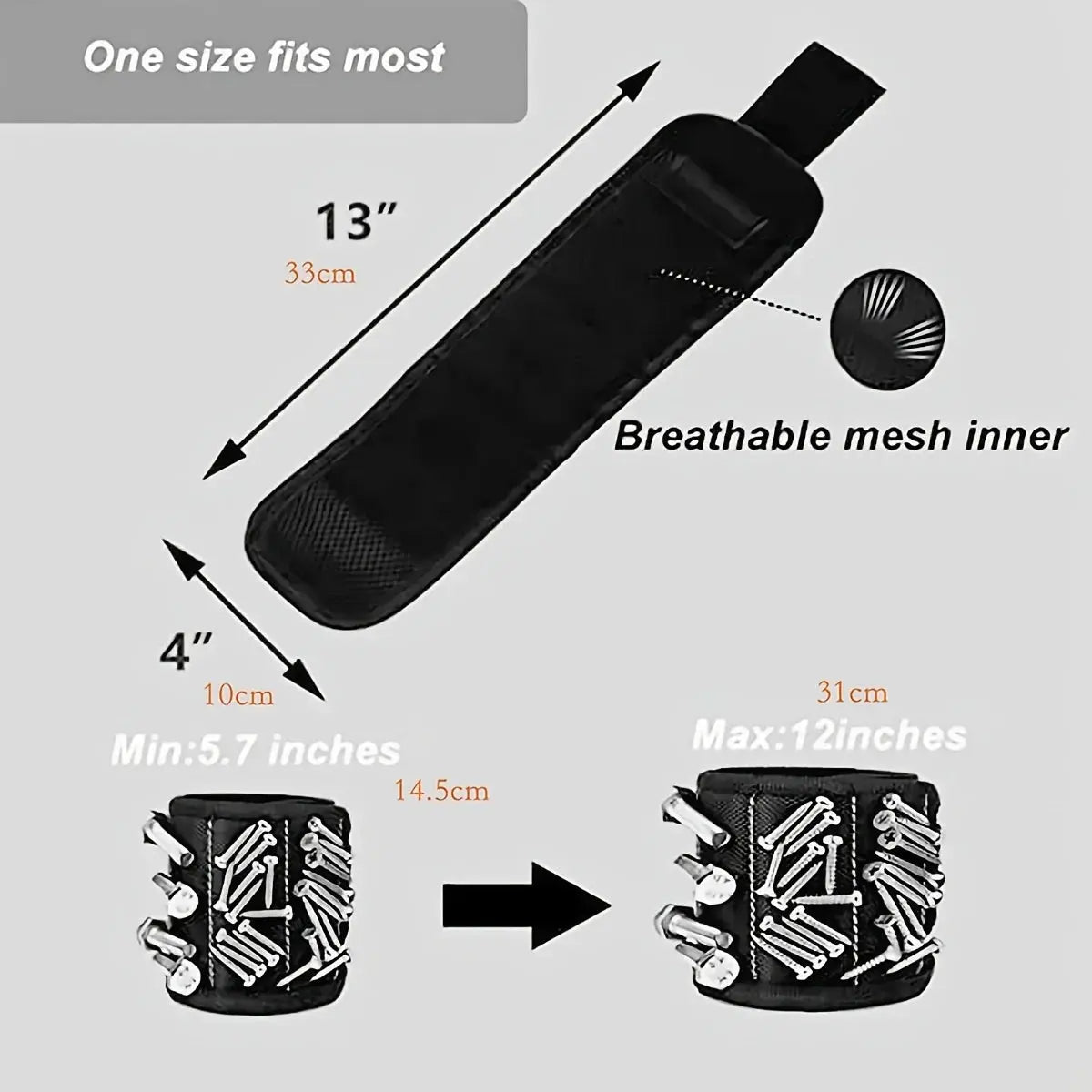 Magnetic Wristband for Holding Screws,Nails，Drilling Bits,Wrist Tool Holder Belts with Strong Magnets,Cool Gadgets for Men, wome - HASHTAG
