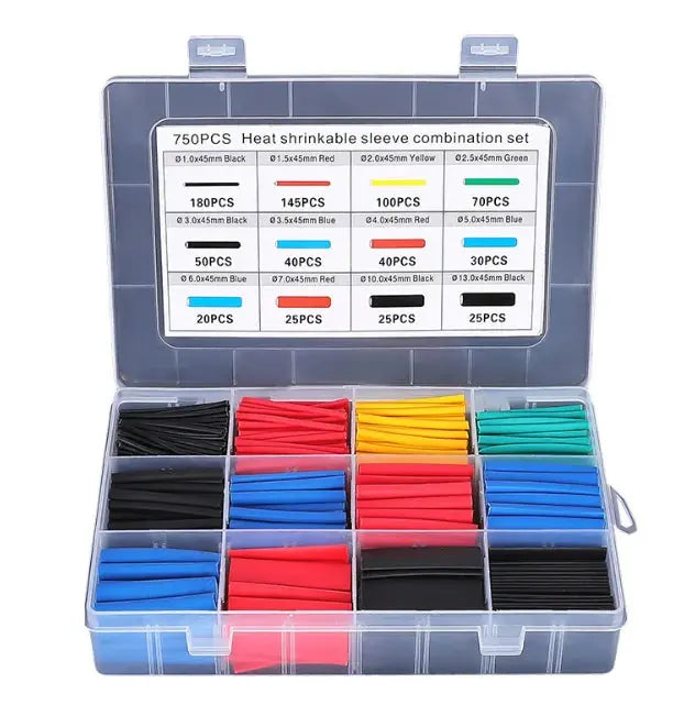 127-750pcs Heat-shrink Tubing Thermoresistant Tube Heat Shrink Wrapping Kit Electrical Connection Wire Cable Insulation Sleeving - HASHTAG