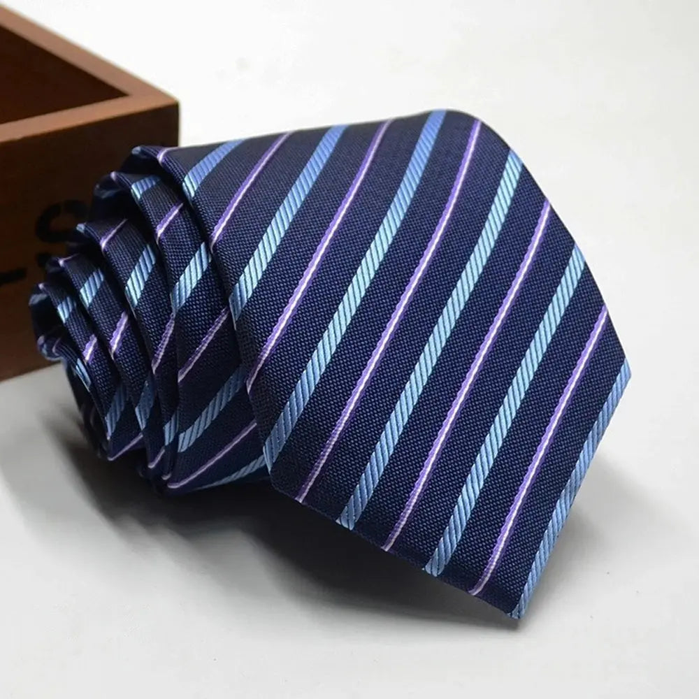 Classic Stripe Necktie Men Business Formal Wedding Tie 8Cm Blue Black Pink Red Neck Ties Fashion Shirt Dress Accessories