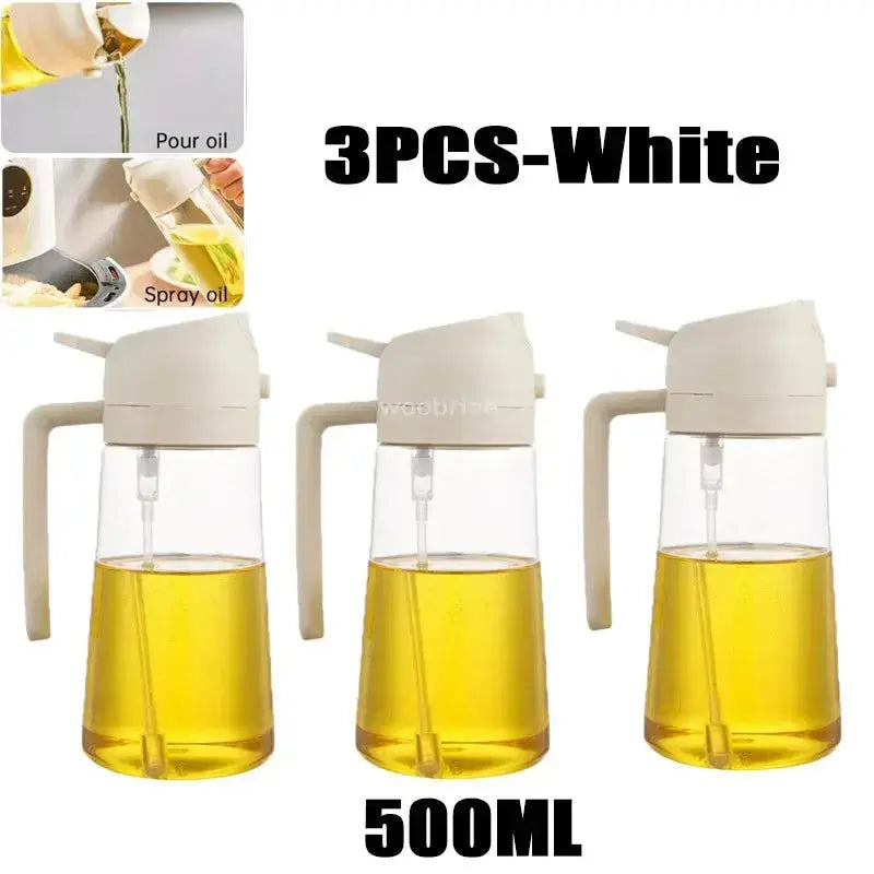 2in1 Kitchen Spray Oil Dispenser Oil Sprayer Polisher Or Only Brush Spray for Air Fryer Salad Grilling Roasting Cooking Kitchen HASHTAG