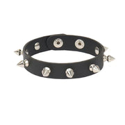 Punk Bracelet for Men Women - Goth Black Leather Wristband with Metal Spike Studded- Spike Rivets Cuff Bangle Adjustable HASHTAG