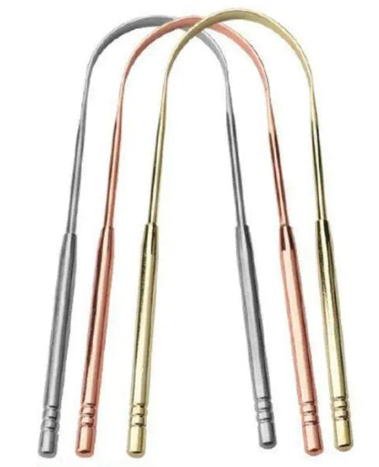 1pcs/2pcs/3pcs Metal Tongue Scraper Cleaner for Adults & Kids, Portable Stainless Steel Tongue Scrapers Brushes for Removing - HASHTAG