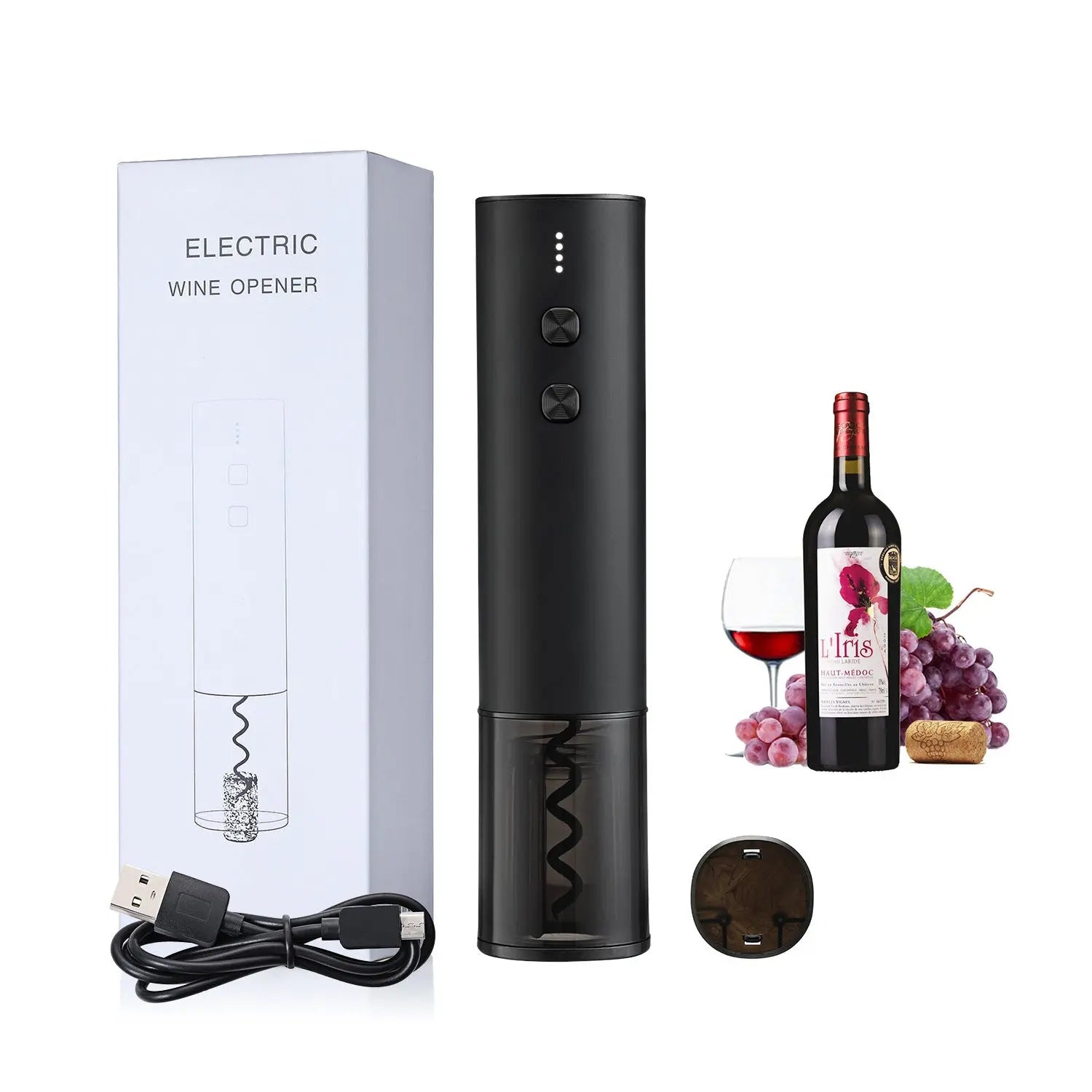 Stainless Steel Wine Electric Bottle Opener Creative Rechargeable - HASHTAG