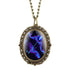 New 12 Constellation Astrology Oval Pocket Watch Unique Fluorescent Blue Zodiac Necklace Pendant Quartz Birthday Gift for Friend