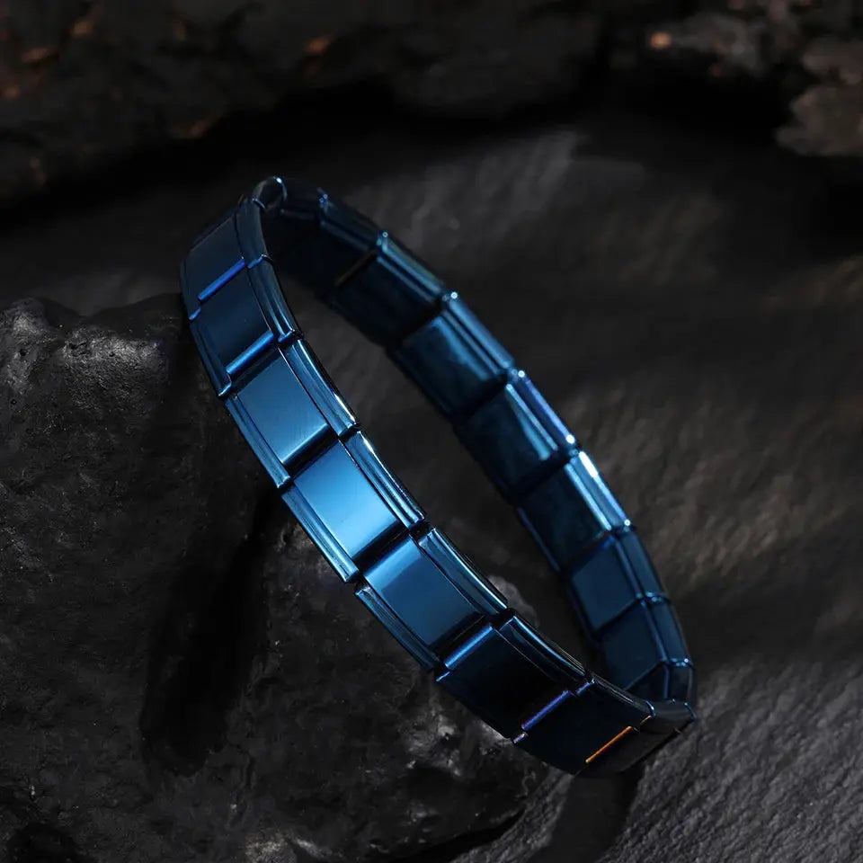Trendy Square Italy Stainless Steel Bracelets For Women Men HipHop Metal Italian Modules Stretchable Gift Birthday Party Jewelry - My Hashtag Shop