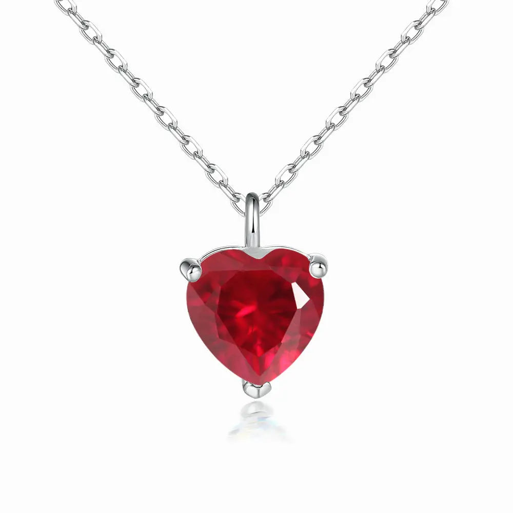 Simple Heart-shaped Zircon Pendant Necklace Versatile HASHTAG