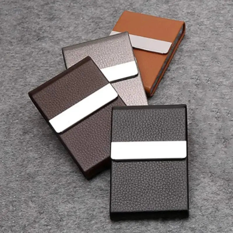 Multifunction Stainless Steel Cigarette Case PU Cigar Storage Box Tobacco Holder 1 PC Card Cases Smoking Accessories - HASHTAG