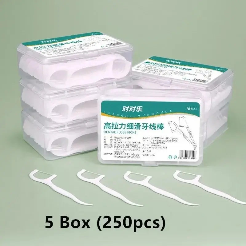 1/2/5/10 Box Portable Disposable Dental Floss Plastic Toothpick High-tension Dental Floss Stick Dental Floss Box ﻿Oral Care - HASHTAG