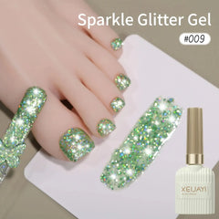 1/ 10pcs 15ML Glitter Silver Color Nail Gel Polish Semi-permanent Varnish Soak Off Nail Art  UV LED Gel Manicure For Summer HASHTAG
