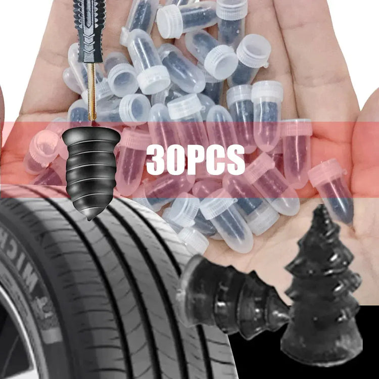10/30Pcs Car Tyre Repair Rubber Nail Set Universal Car Motorcycle Tyre Repair Nails Truck Scooter Bike Tire Puncture Repair Tool - HASHTAG