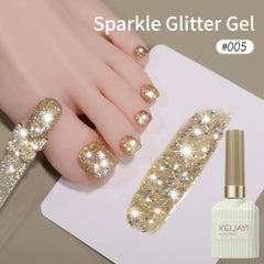 1/ 10pcs 15ML Glitter Silver Color Nail Gel Polish Semi-permanent Varnish Soak Off Nail Art  UV LED Gel Manicure For Summer HASHTAG