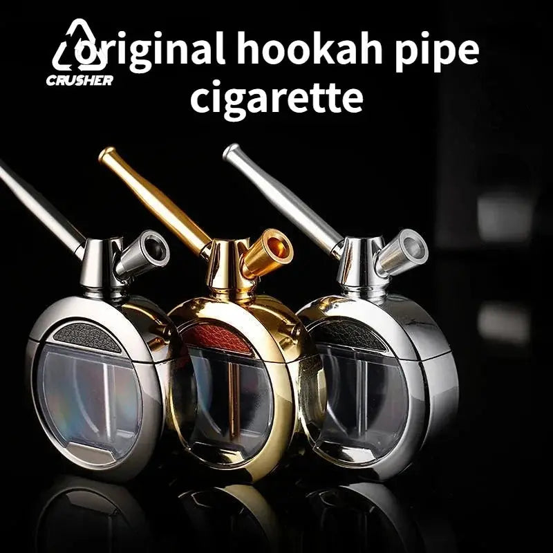 CRUSHER Dry Herb Grass Tobacco Pipes Kit Zinc Alloy Hookah Set Men and Women Use Double Filter Water Smoking Pipe Accessories - HASHTAG