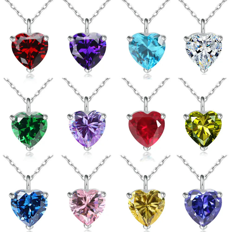 Simple Heart-shaped Zircon Pendant Necklace Versatile HASHTAG