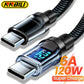 NNBILI 120W A-C and C-C Phone Super Fast Charging Cable with LED display screen, Xiaomi iPhone、 Samsung not compatible - HASHTAG