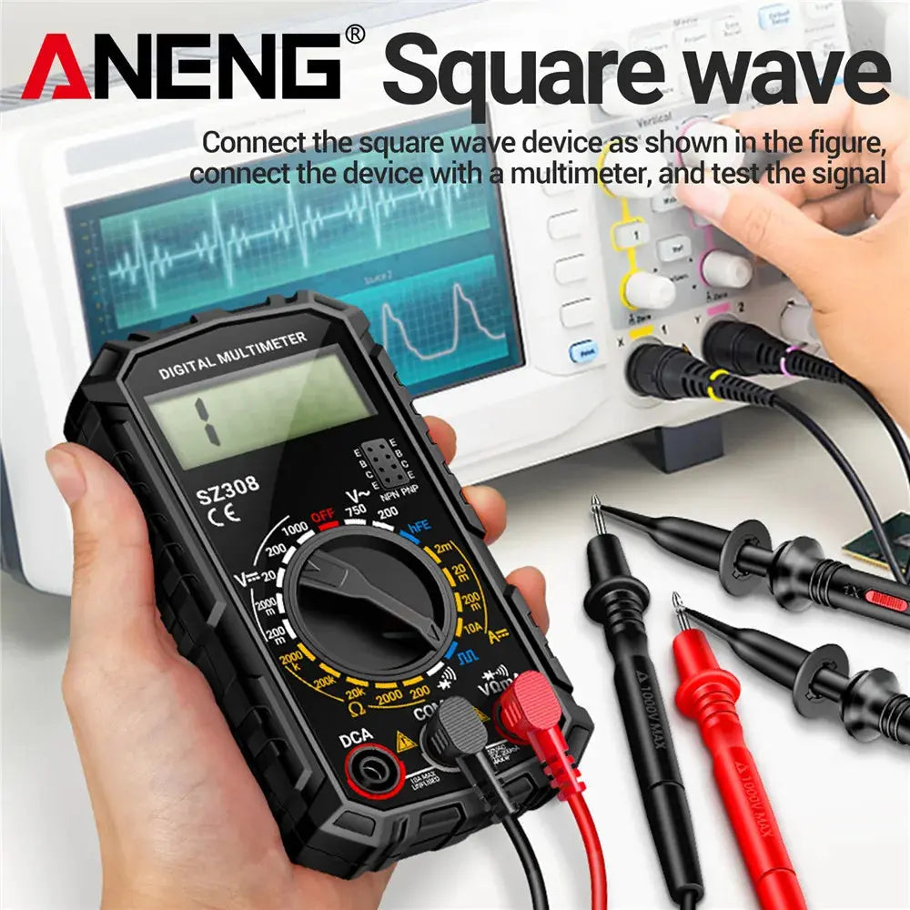 ANENG SZ308 Digital Multimeter   AC/DC Current Meter Voltage Resistance Meter Electrician LCD Backlight Ohm Square Wave Test - HASHTAG