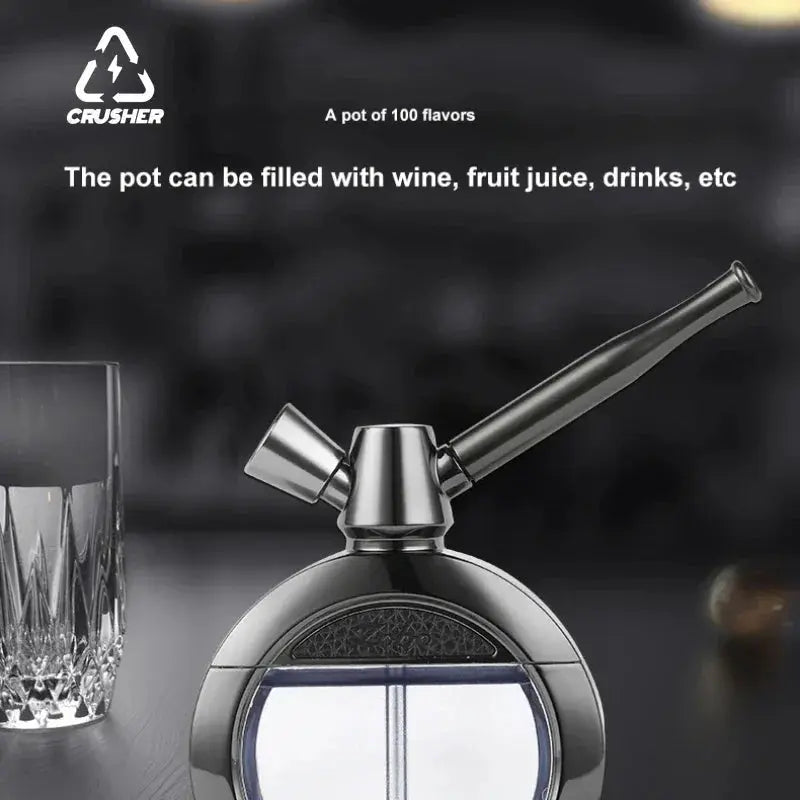 CRUSHER Dry Herb Grass Tobacco Pipes Kit Zinc Alloy Hookah Set Men and Women Use Double Filter Water Smoking Pipe Accessories - HASHTAG