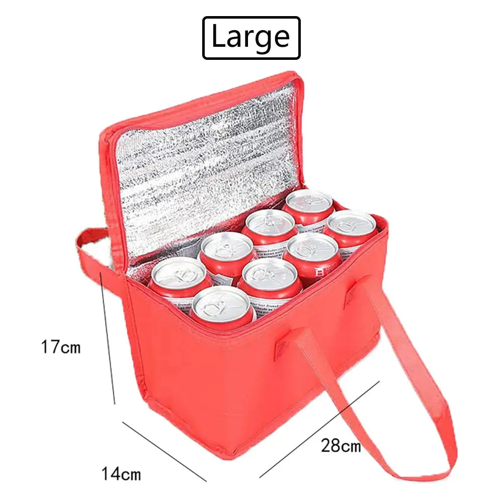 Portable Lunch Cooler Bag Folding Insulation Picnic Ice Pack Food Thermal Bag Drink Carrier Insulated Bags Beer Delivery Bag - HASHTAG