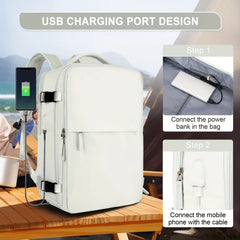 Large Capacity Travel Backpack, Multi-functional Business Trip Bag With Suitcase Sleeve, Nylon Computer Schoolbag Fits 14-inch Laptop HASHTAG