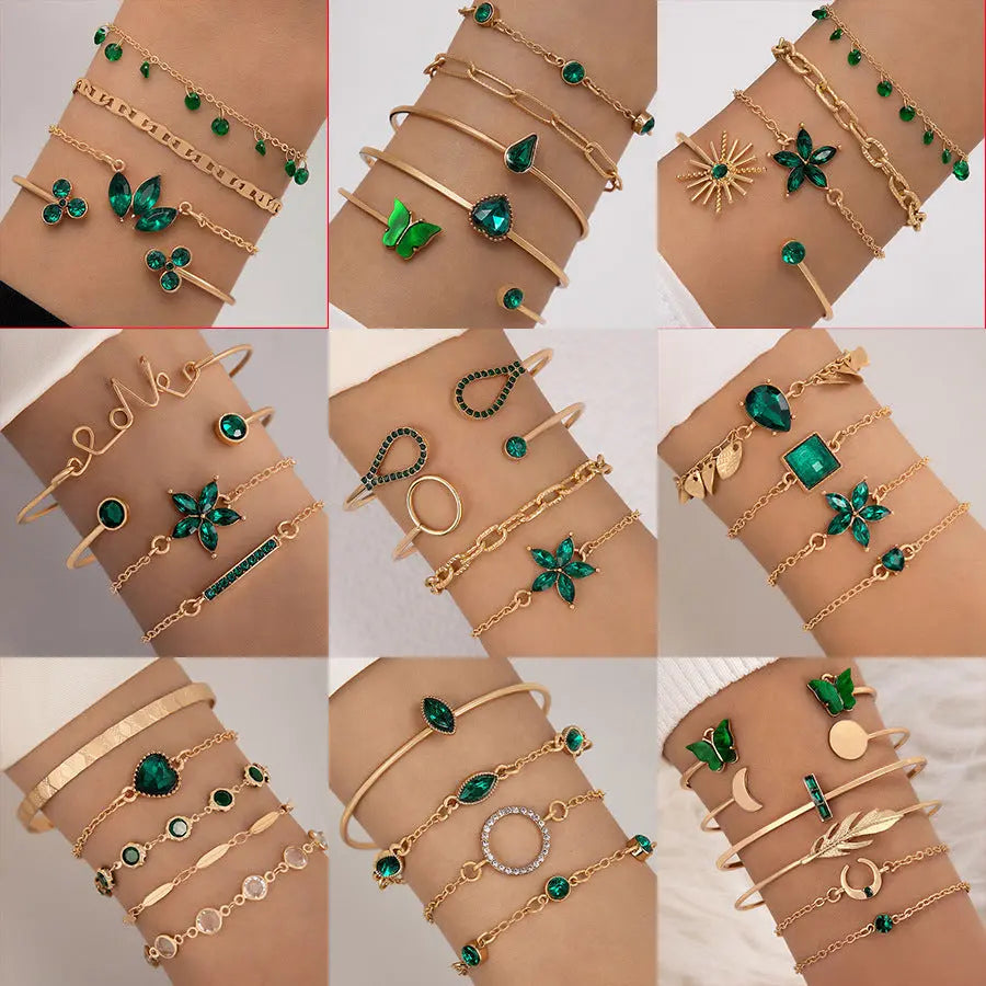 Fashionable Square-Brilliant Heart Bracelet Set Of Four For Women AliExpress