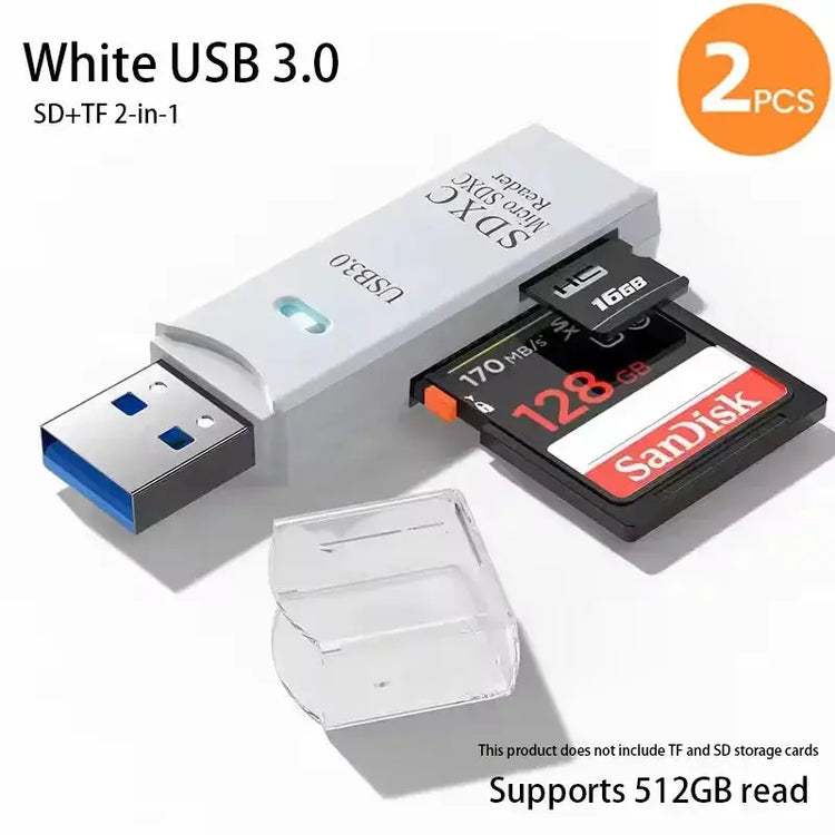 2-in-1 Multi Functional USB 3.0 Card ReaderMicro SD TFMemoryCardReaderUSBFlashDrive CardreaderAdapter For PCLaptops Accessories HASHTAG