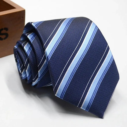 Classic Stripe Necktie Men Business Formal Wedding Tie 8Cm Blue Black Pink Red Neck Ties Fashion Shirt Dress Accessories