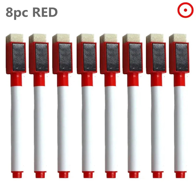 8PC Magnetic Colorful Whiteboard Pen Black White Board Markers Built In Eraser School Supply children&