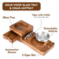 Wooden Cigar Ashtray with Tobacco Cigar Drawer & Whiskey Cup Holder Tray Heavy-Duty Desktop Decorative Smoking Accessories Gifts - HASHTAG